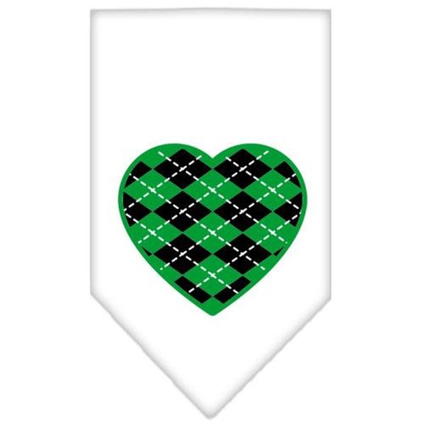 Unconditional Love Argyle Heart Green Screen Print Bandana White Large UN812536